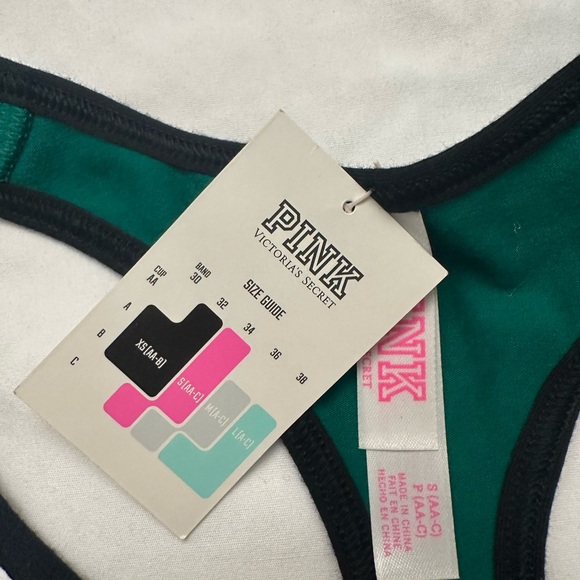 NWT VS Pink Jingle Your Bells Off Green Sports Bra Small - Picture 3 of 3